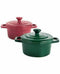 Martha Stewart 2 Mini Holiday Cocottes Each 7.35 ounces  Red & Green